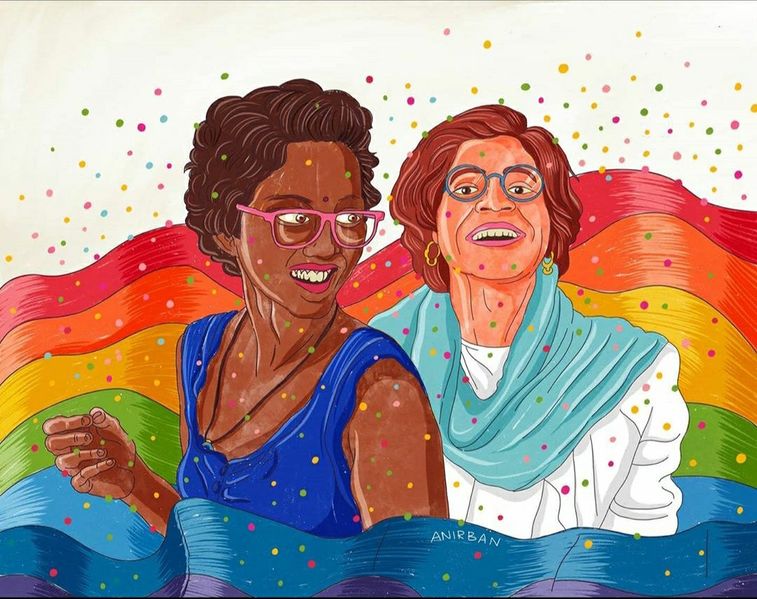 ملف:Sarah Hegazi and Anjana Hareesh.jpeg