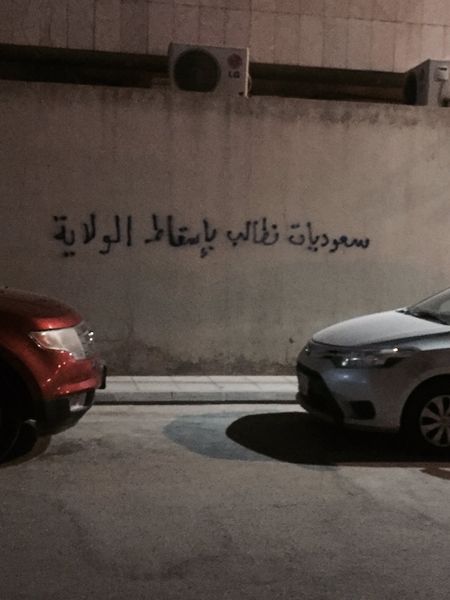 ملف:جرافيتي سعوديات نطالب بإسقاط الولاية2.jpeg