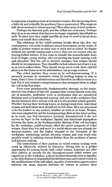 ملف:Post-Colonial Feminism and the Veil - Thinking the Difference.pdf